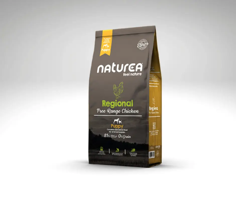 Sac de Naturea Ethos Regional Chiot Poulet présenté de face.