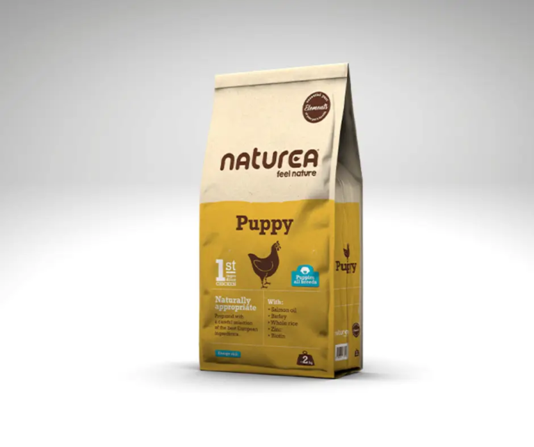 Naturea Elements Puppy Chicken kibble bag shown from the front.