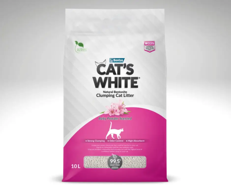 Cat's White cat litter bag shown from the front.