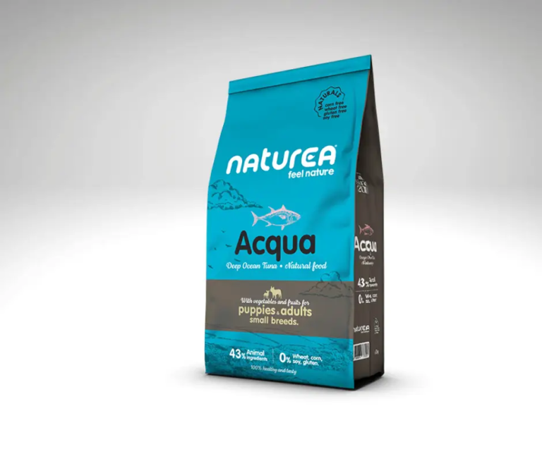 Sac de croquettes Naturals Mini Thon pour chien adulte et chiot de petite race, sans gluten, riche en protéines et en acides gras essentiels.