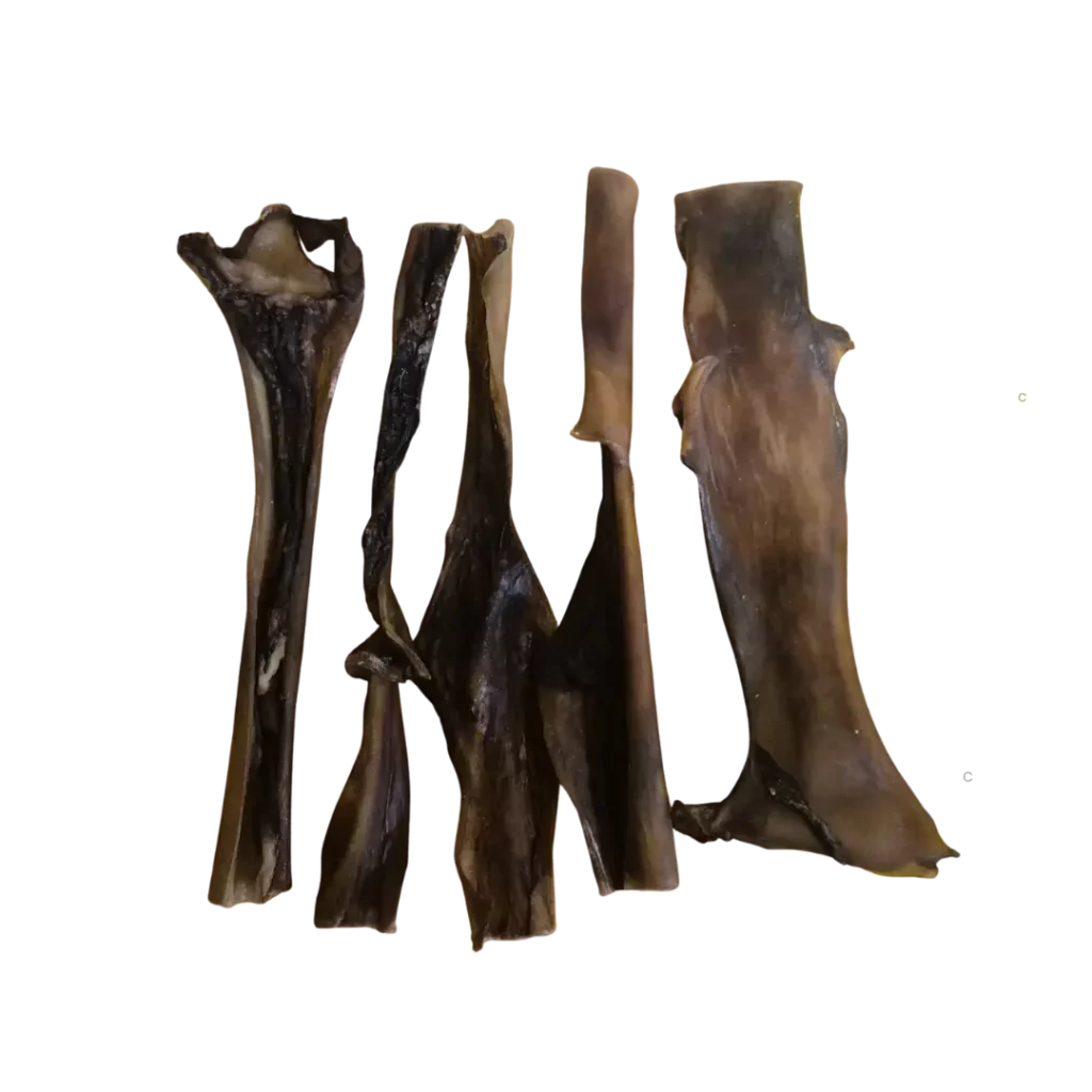 Cuir chevelu de bœuf séché pour chien, lanières à ronger naturelles