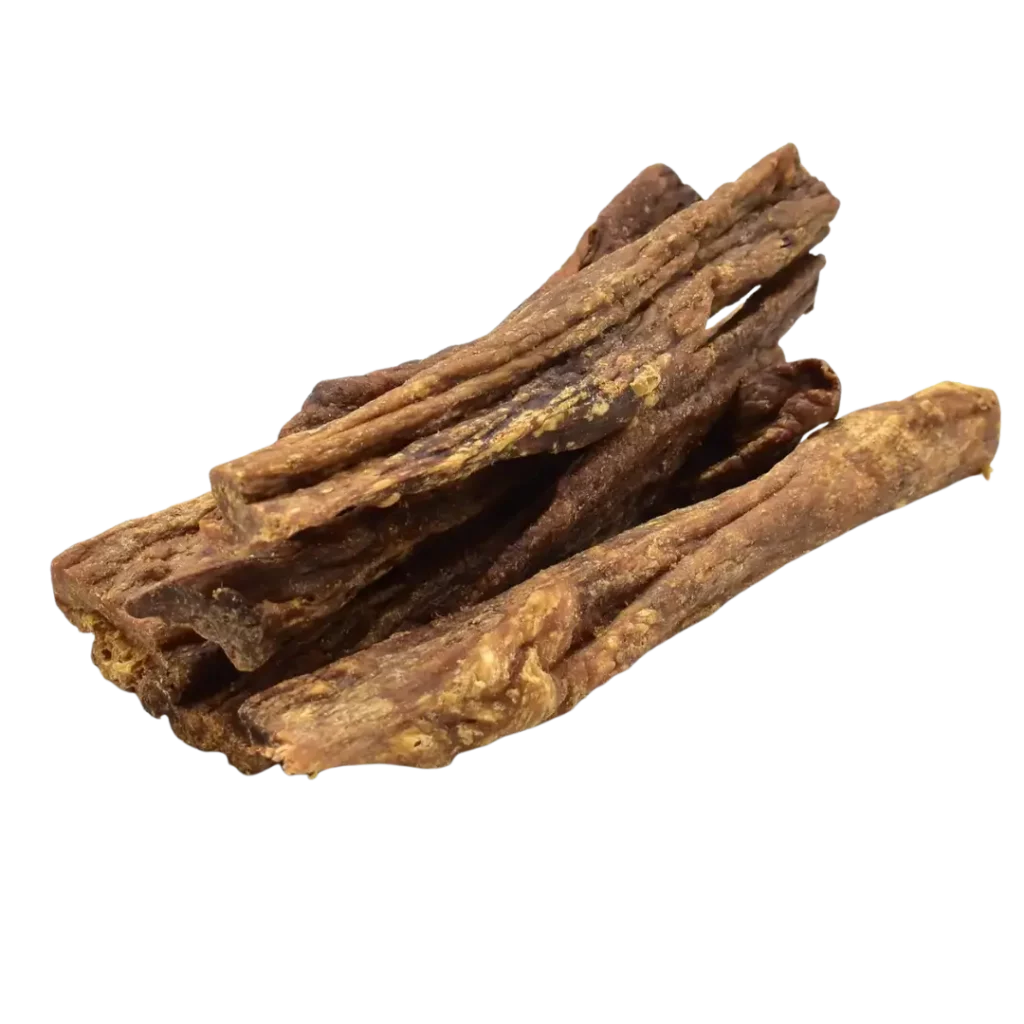 Lamelles de mamelle de vache séchée pour chien, mastication naturelle